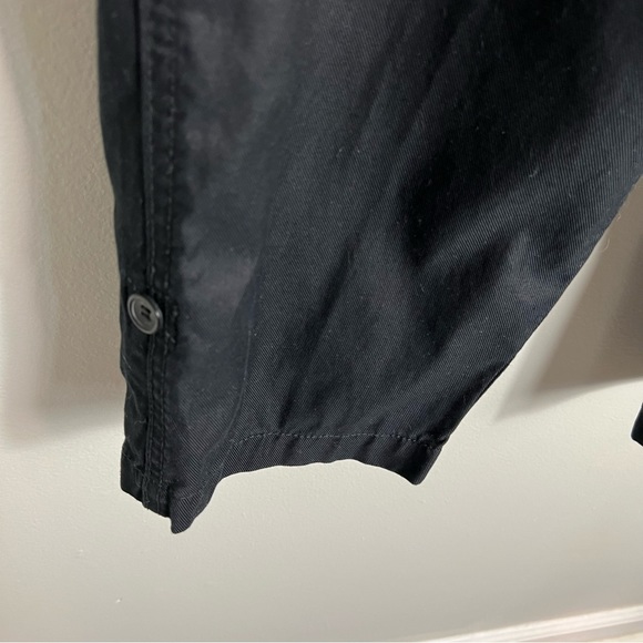 Talbots Elastic Drawstring Waist Cropped Pants-Cotton Blend-Black-Size 18 - Picture 5 of 10